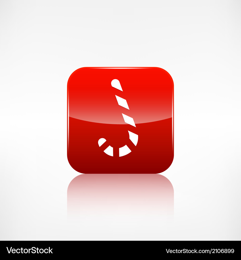 Candy cane web icon application button vector image