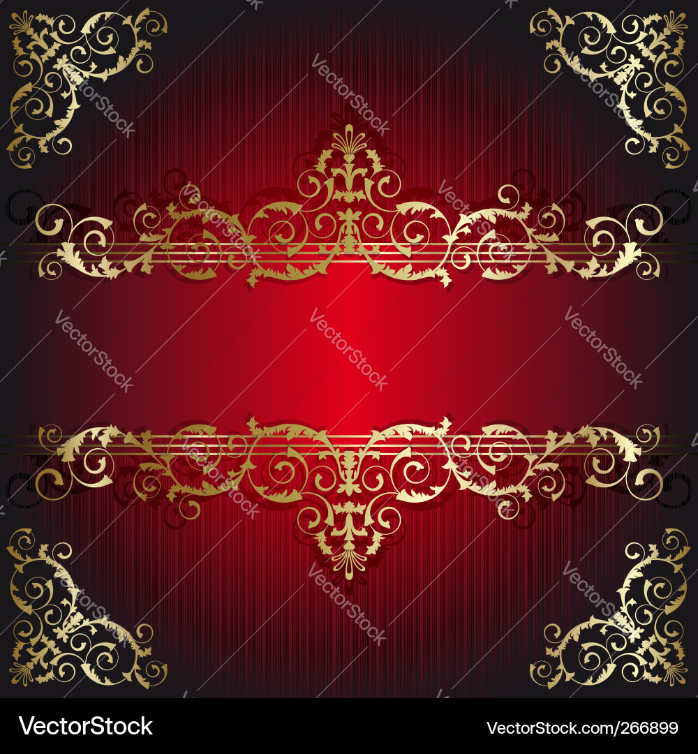 Elegant Floral Red Frame Vector Image