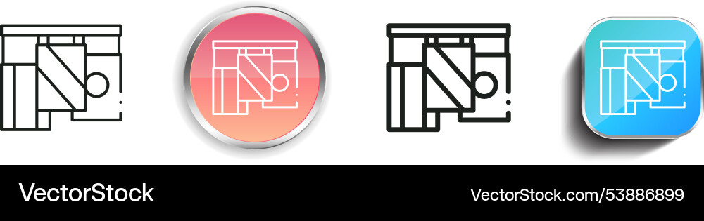 Flaggen Icon dünn linear regelmäßig und Knopf Stil Flaggen Icon dünn linear regelmäßig und Knopf Stil vektorbild