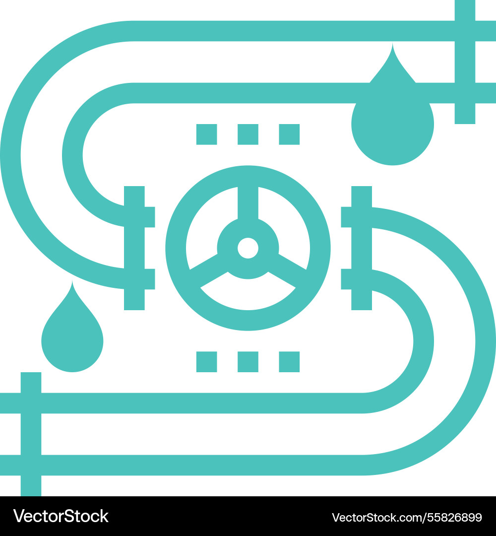 Fuel pipeline flat line web icon concept Fuel pipeline flat line web icon concept vector image