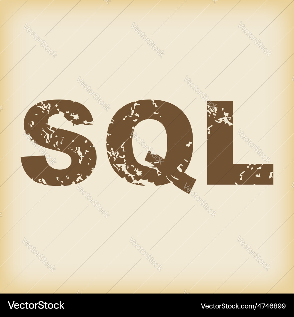 Grungy sql icon vector image