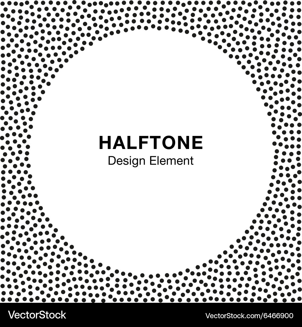 Abstract halftone dots frame circle background vector image