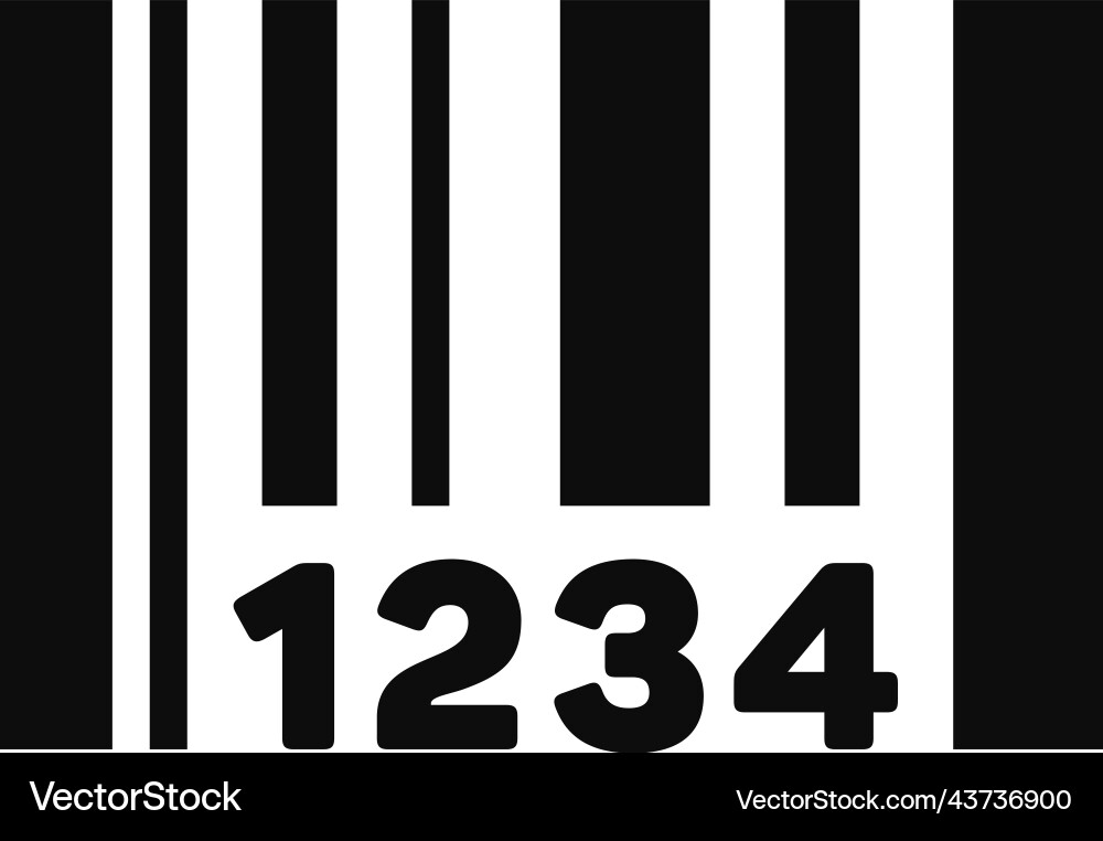 Bar code icon package scan black symbol vector image