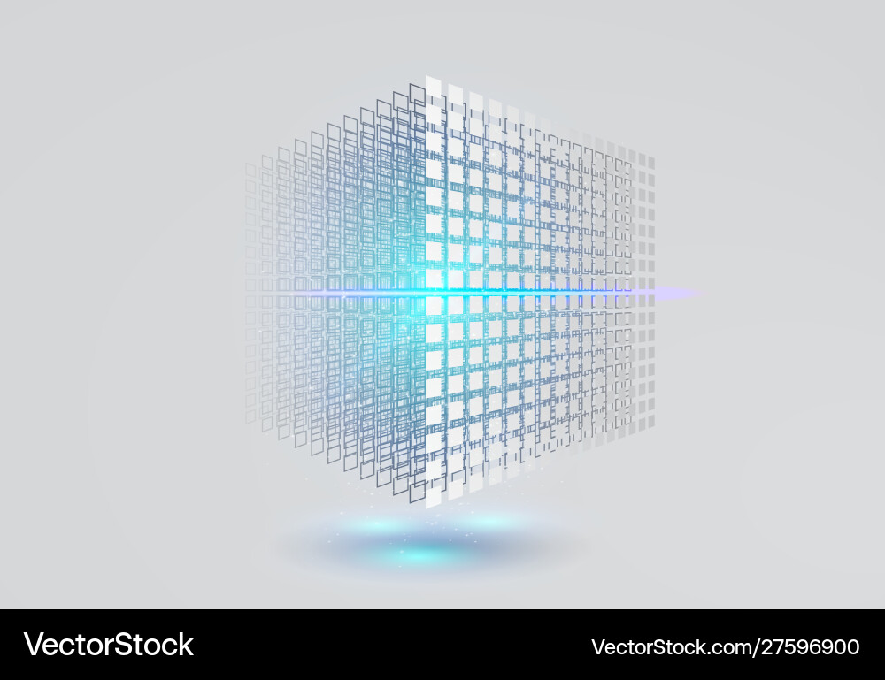 Data Cube: Geometric 3D Structure vector image