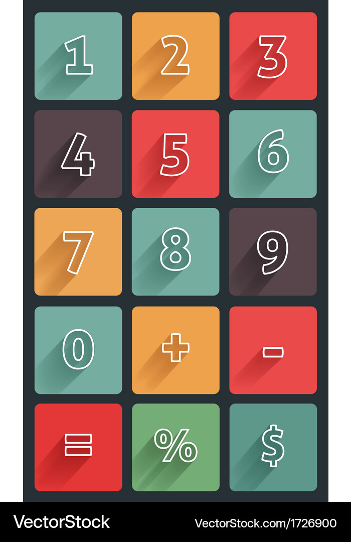 Math Icons - Number Set Vector Image