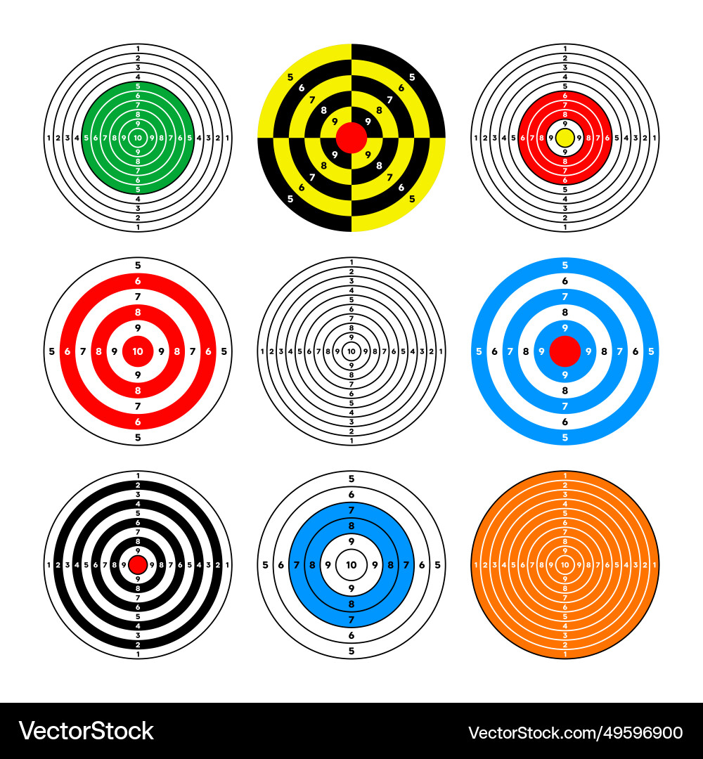 Shooting Range Papier Ziele rund Ziel Shooting Range Papier Ziele rund Ziel vektorbild