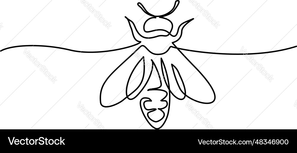 Single Line Bee Logo Vector Image
