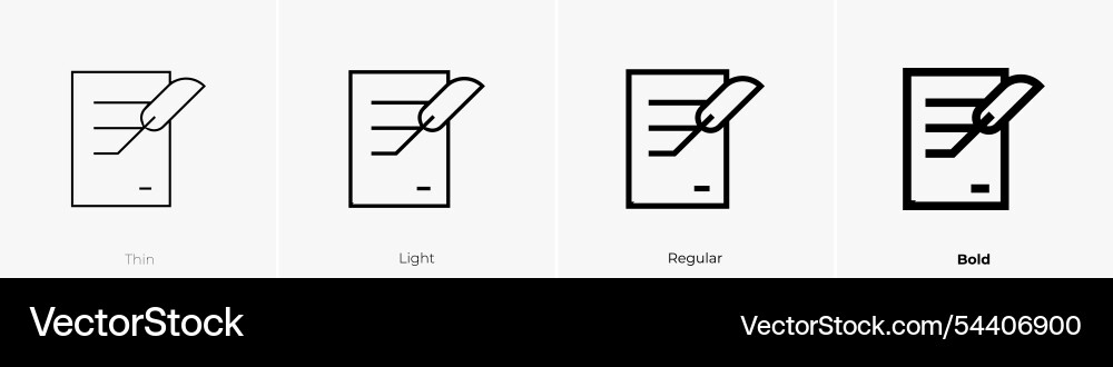 Write icon thin light regular and bold style Write icon thin light regular and bold style vector image