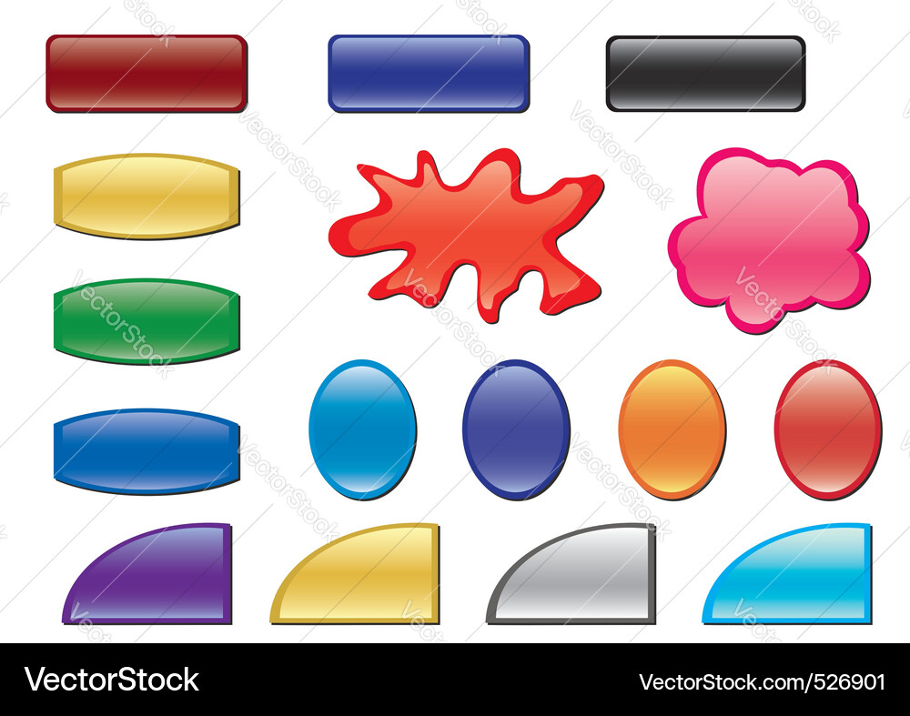Color buttons with different forms Vector Image