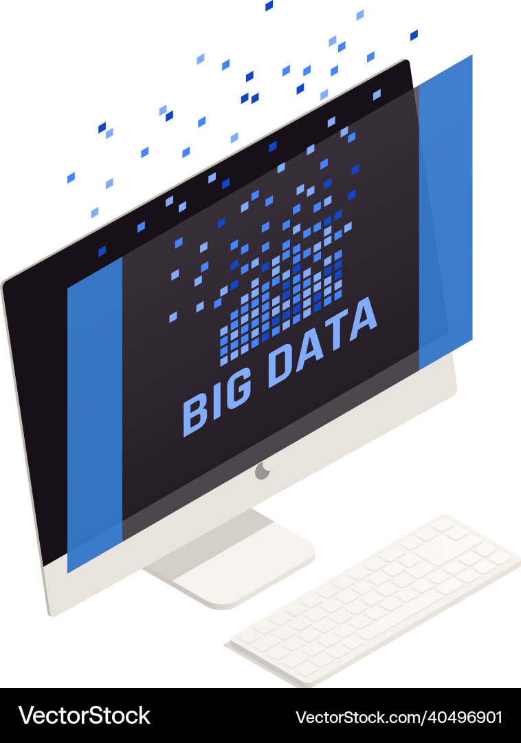 Computer big data composition Computer big data composition Vector Image
