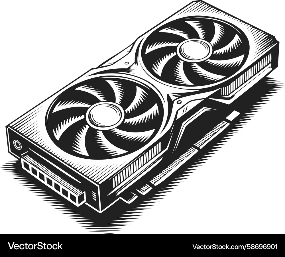 Graphics card gpu digital processing unit video Graphics card gpu digital processing unit video Vector Image