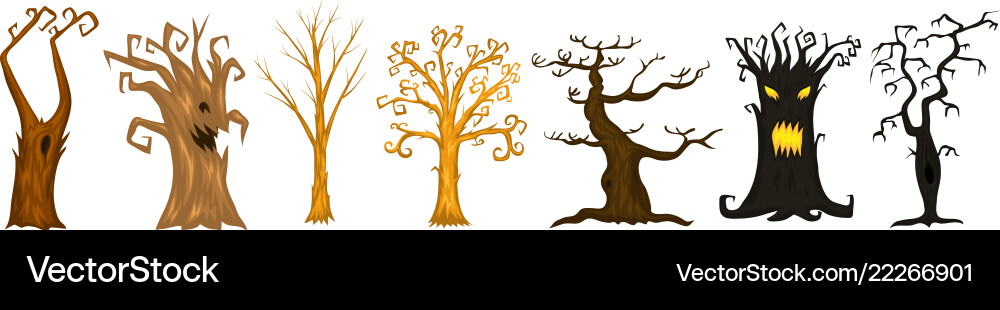 Halloween trees creepy or scary and frightening Halloween trees creepy or scary and frightening vector image