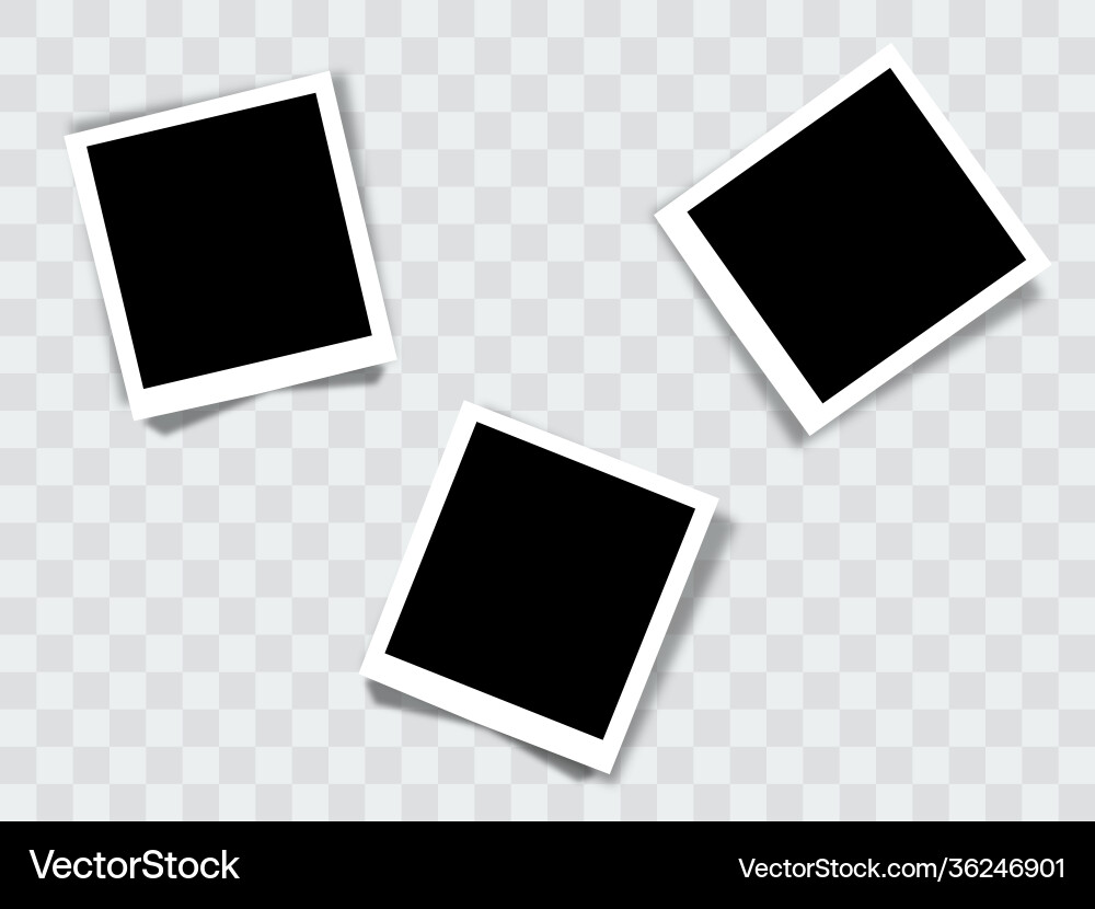 Old empty realistic photo frame with transparent Old empty realistic photo frame with transparent Vector Image