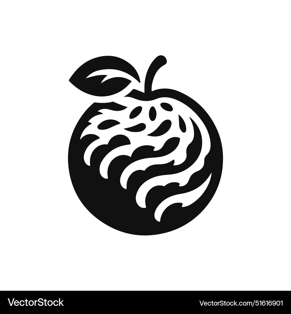 Orange silhouette - minimal black and white Vector Image