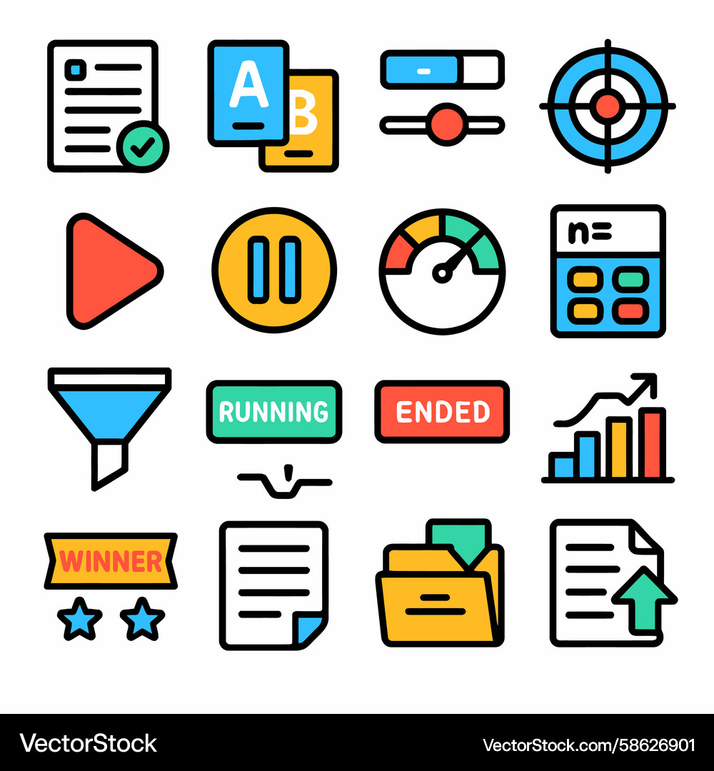 Web analytics icon set Vector Image