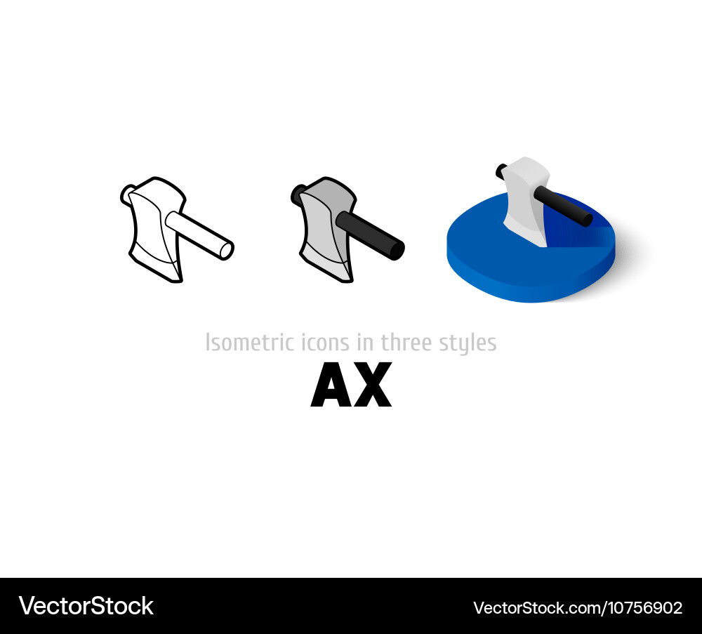 Ax icon in different style vector image