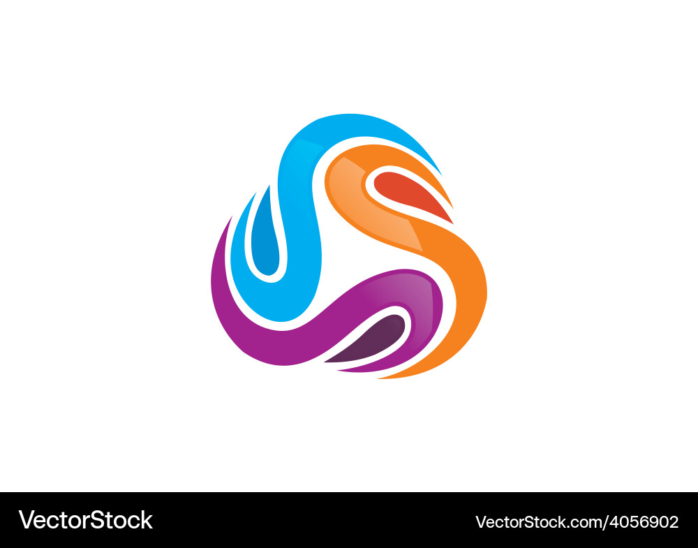 Circular abstract loop logo vector image