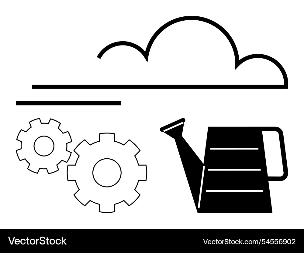 Cloud computing and development assistance concept Cloud computing and development assistance concept vector image