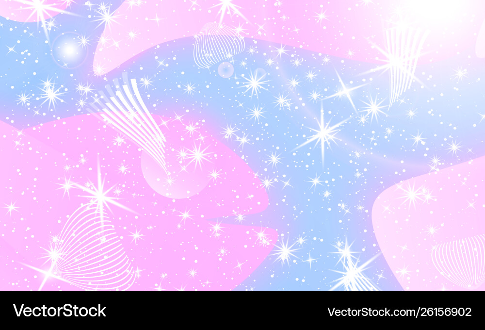 Fairy background unicorn pattern vector image