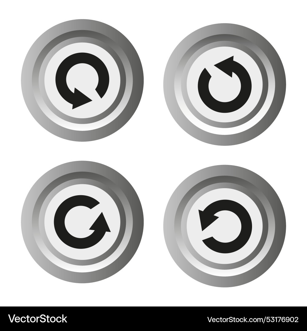 Flat button with arrow icon set Flat button with arrow icon set vector image
