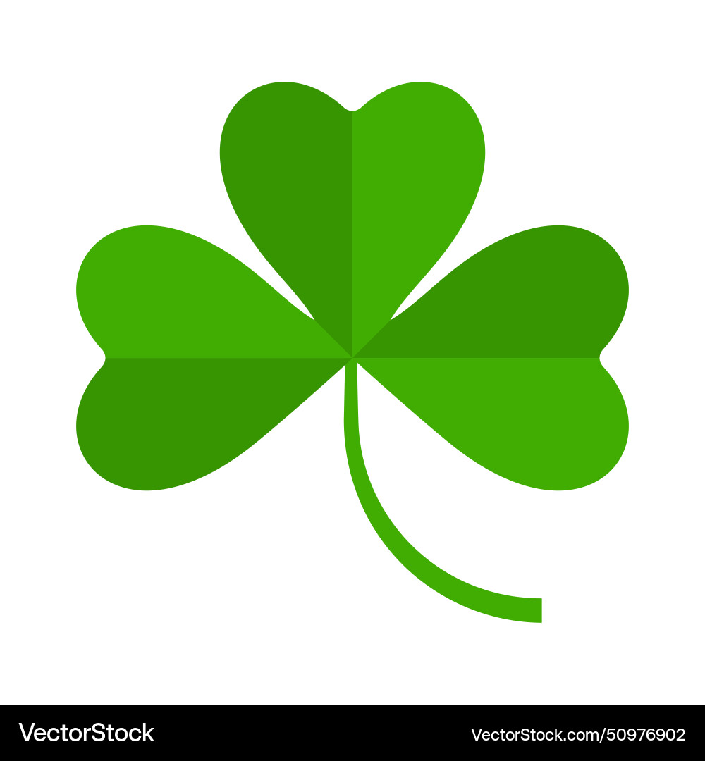 Flat shamrock icon clover three leaves logo Flat shamrock icon clover three leaves logo Vector Image