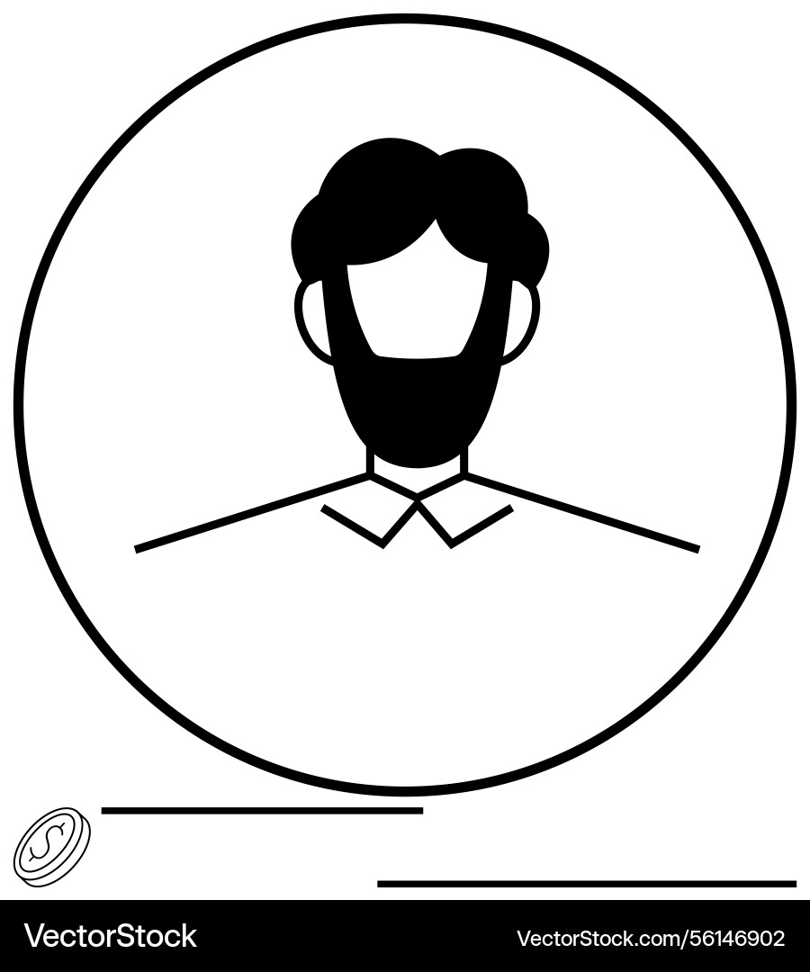 Minimalist profile avatar with circular frame Minimalist profile avatar with circular frame vector image