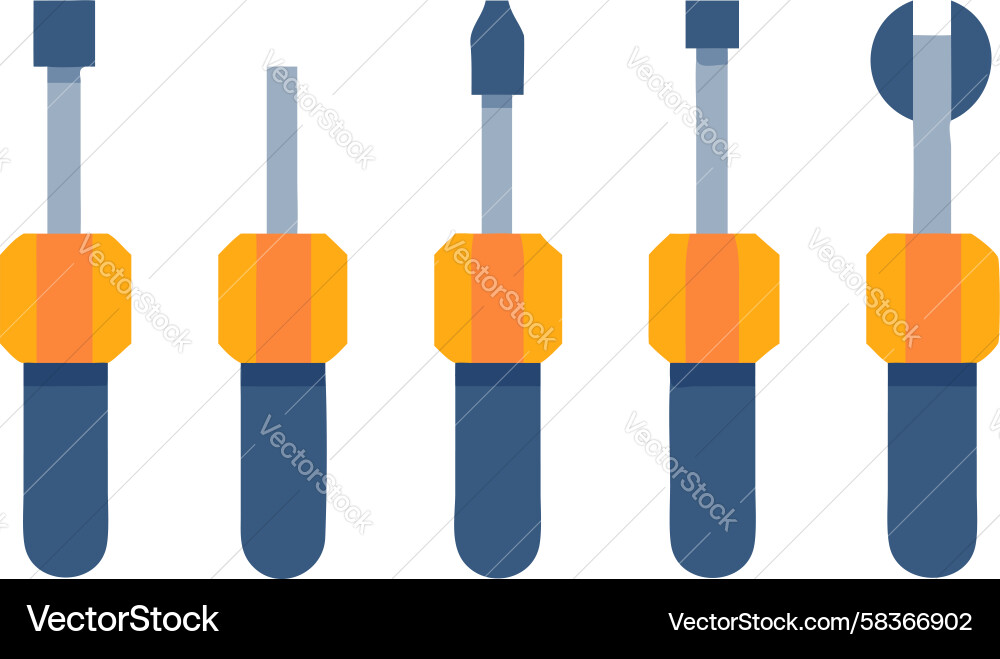 Multi-Size Screwdriver Bit Set Vector Image