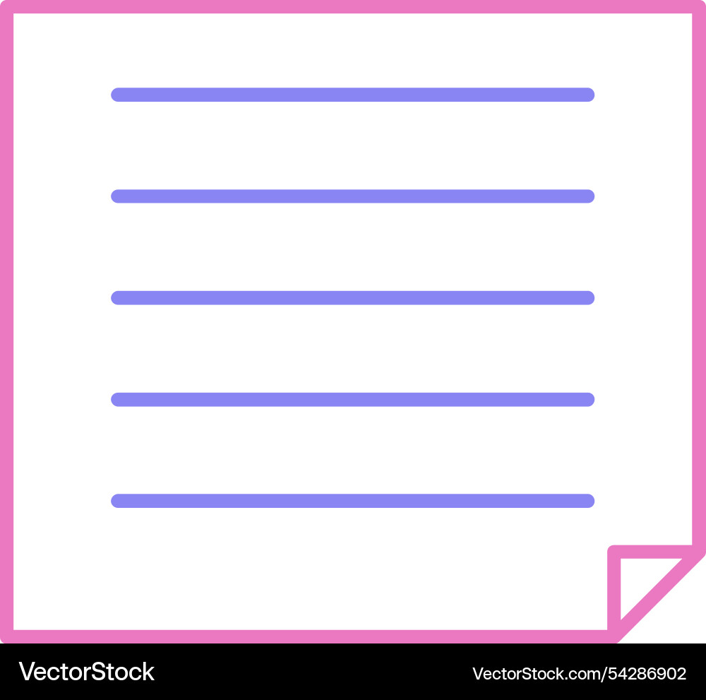 Post it line two colour icon Vector Image