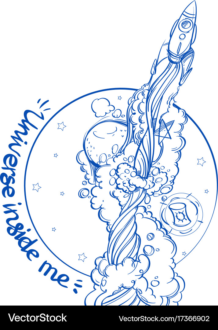 Rocket go up on the background of globe vector image