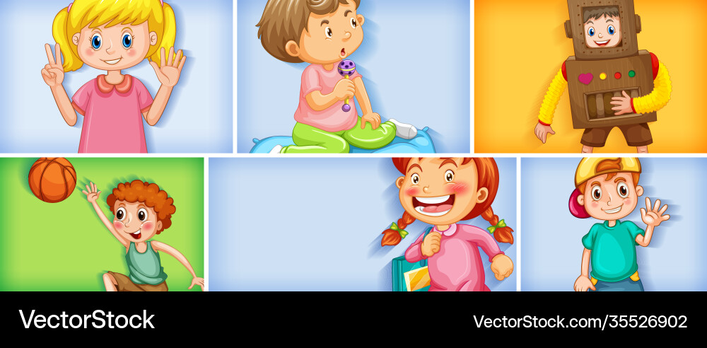 Set different kid characters Vector Image