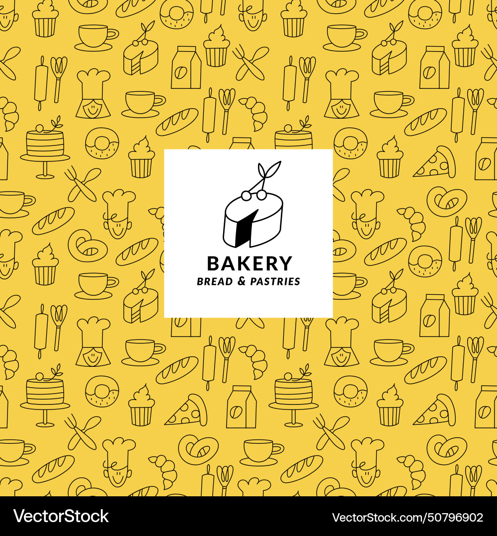 Set of design templates and elements for bakery Set of design templates and elements for bakery vector image
