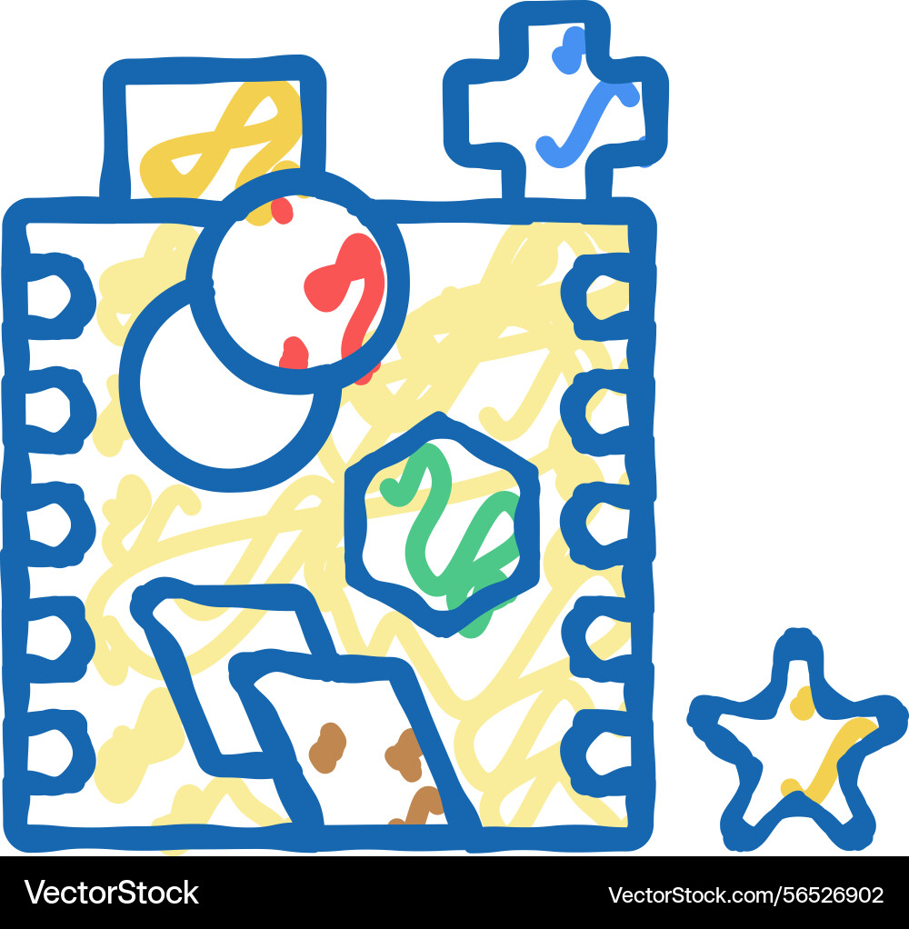 Shape sorting icon doodle Shape sorting icon doodle vector image