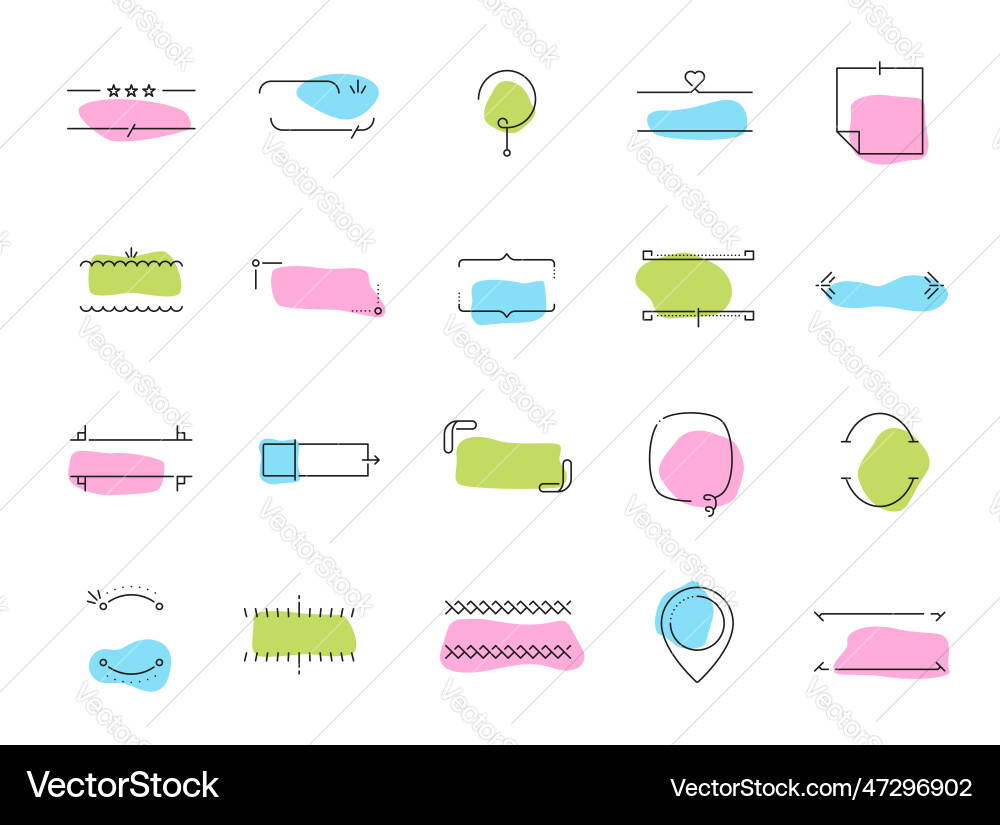 Simple line frames or borders linear note banners Simple line frames or borders linear note banners vector image