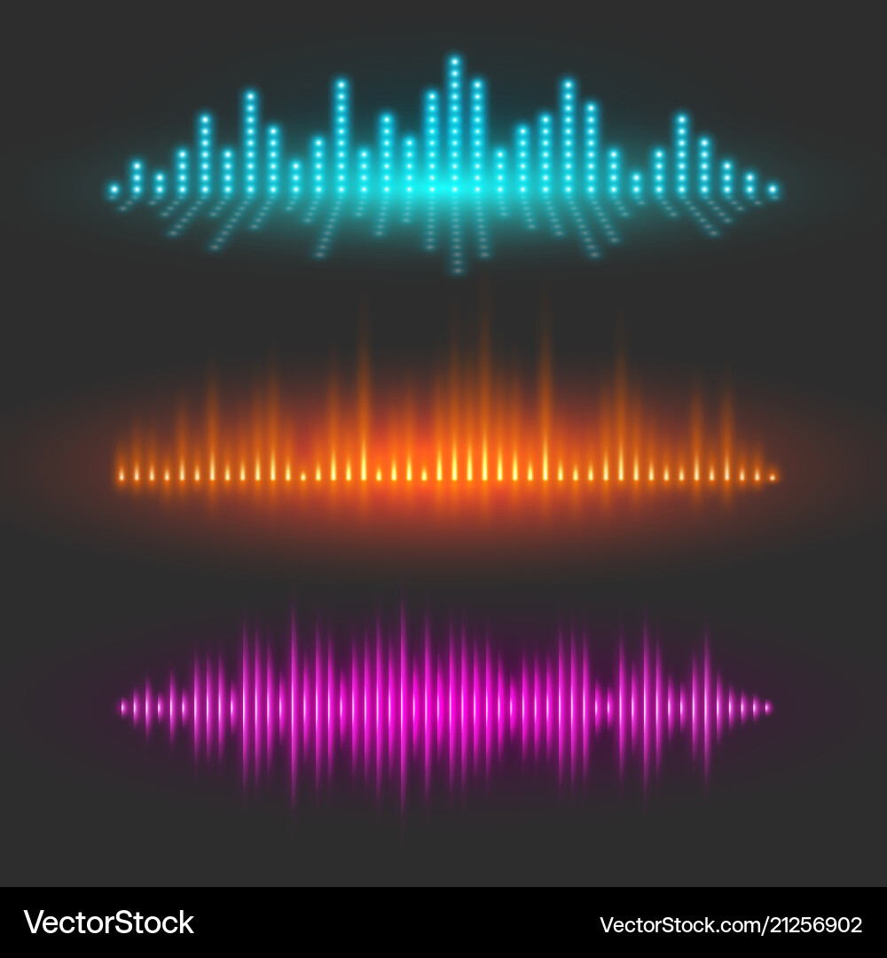 Sound wave graphical depiction abstract waveforms vector image