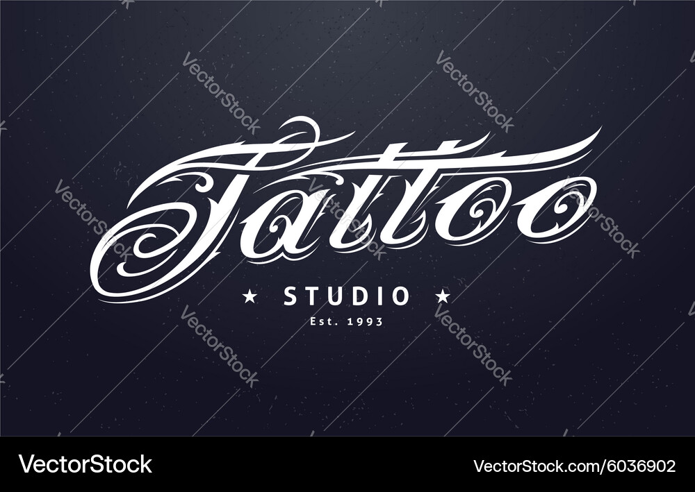 Tattoo Lettering Studio Logo vector image