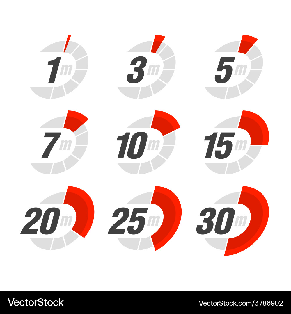 Timer Icons Set Vector Image