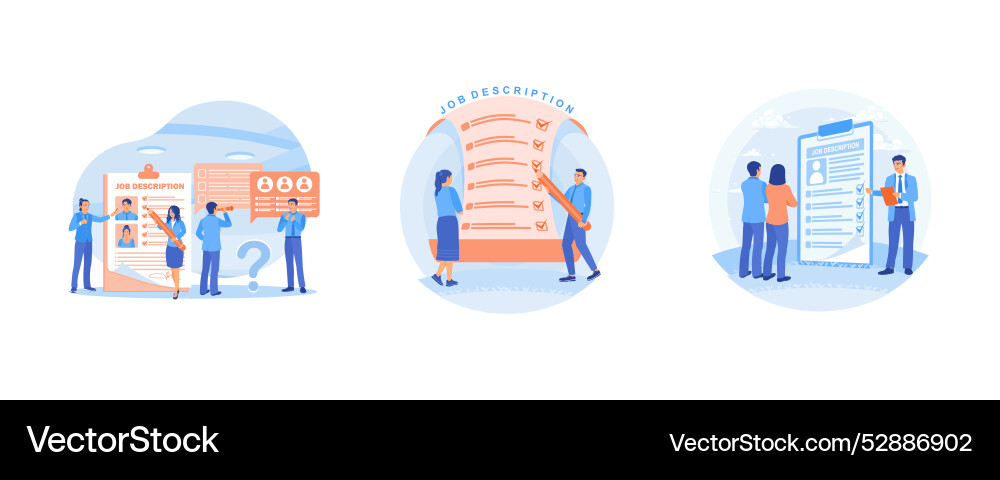 Unternehmen erstellen Jobbeschreibungen das hr Team Unternehmen erstellen Jobbeschreibungen das hr Team vektorbild