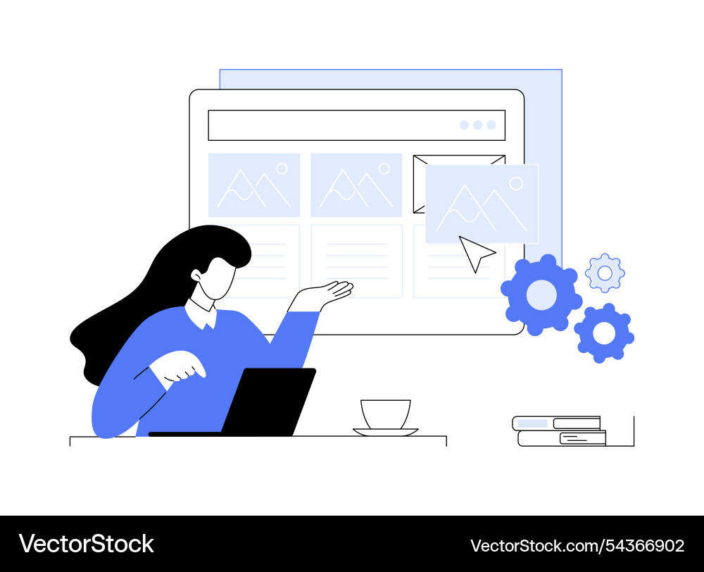 Website builder isolated cartoon Website builder isolated cartoon vector image