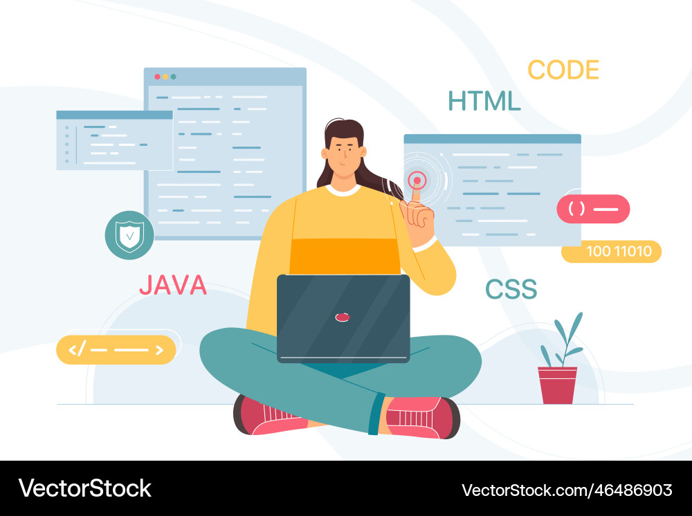 Arbeit von Entwickler und Programmierer mit interaktiven Arbeit von Entwickler und Programmierer mit interaktiven vektorbild
