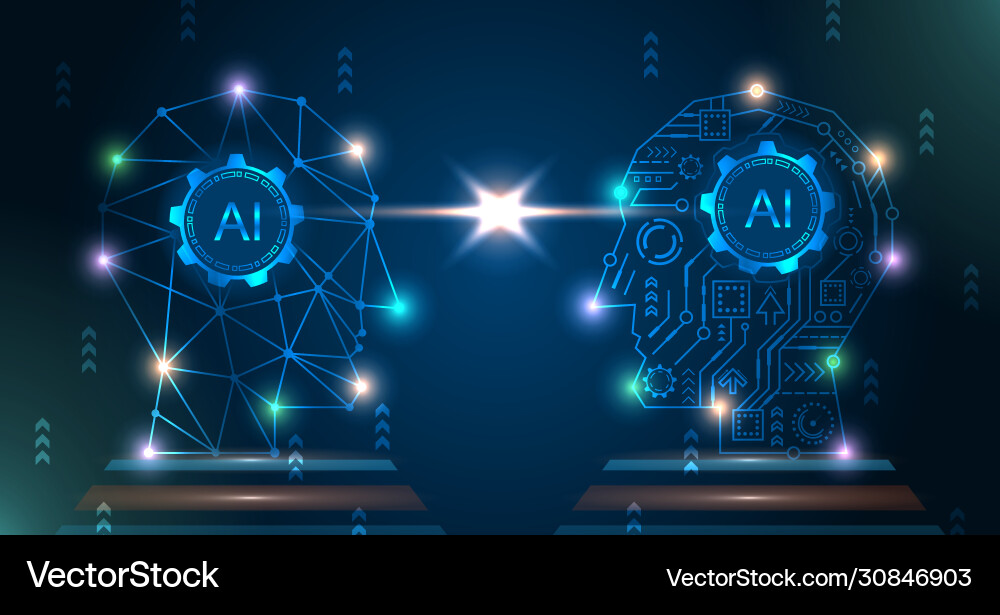 Artificial Intelligence Brains Vector Image