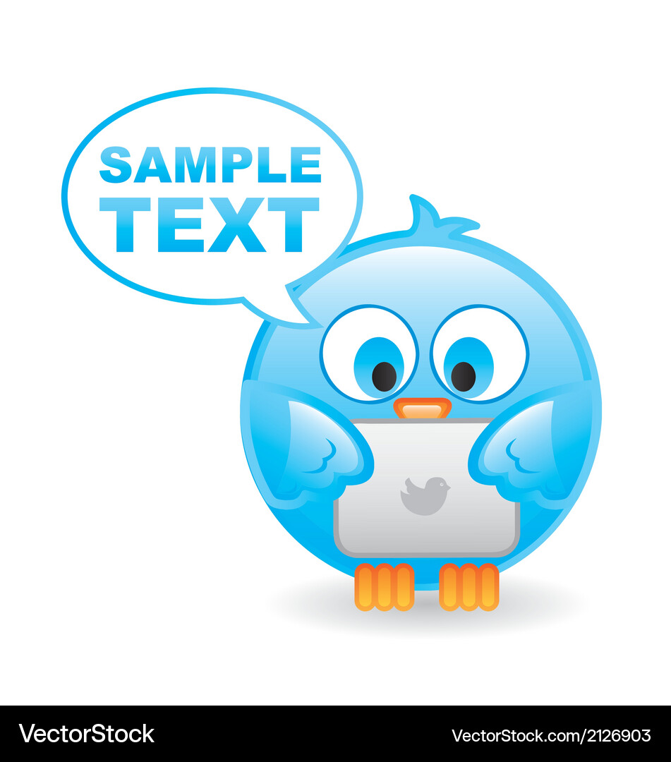 Bird with tablet computer over white background Vector Image