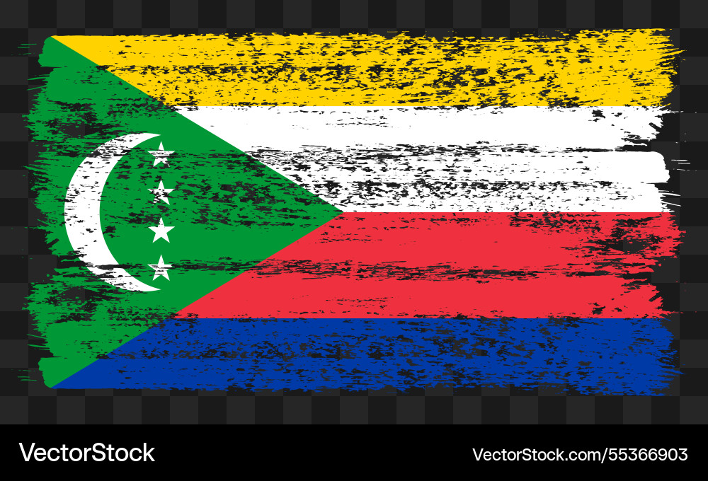 Comoros flag in grunge style Comoros flag in grunge style Vector Image