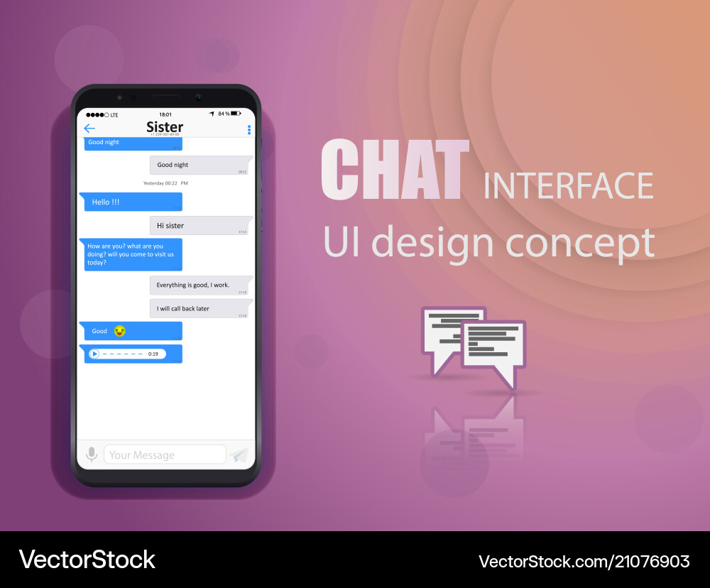 Creative of messenger window Royalty Free Vector Image