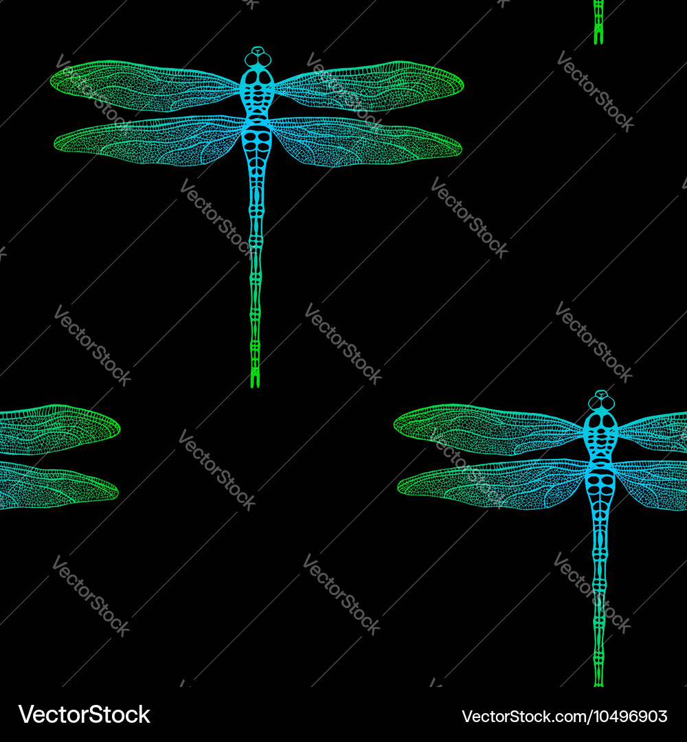 Dragonfly Gradient Pattern Vector Image