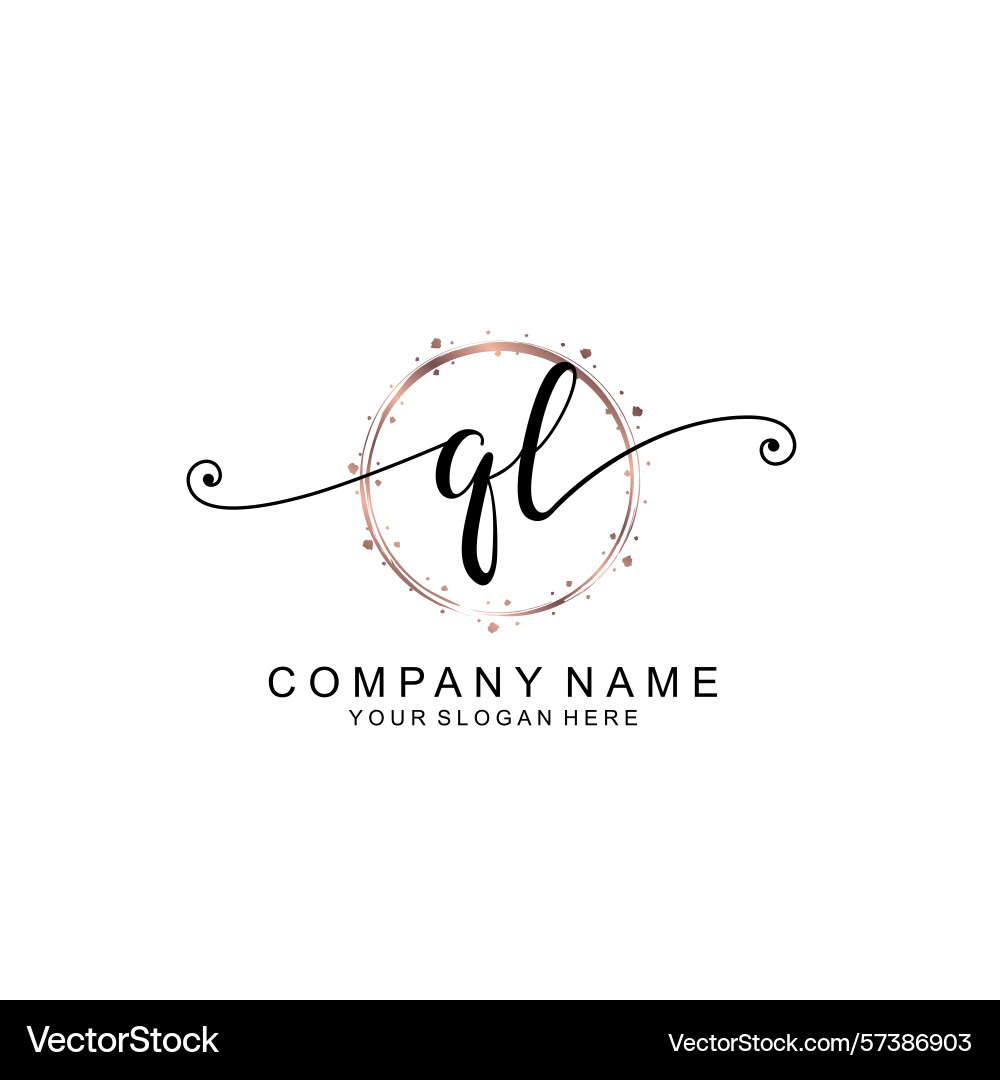Elegant ql initial logo collection with modern Vector Image