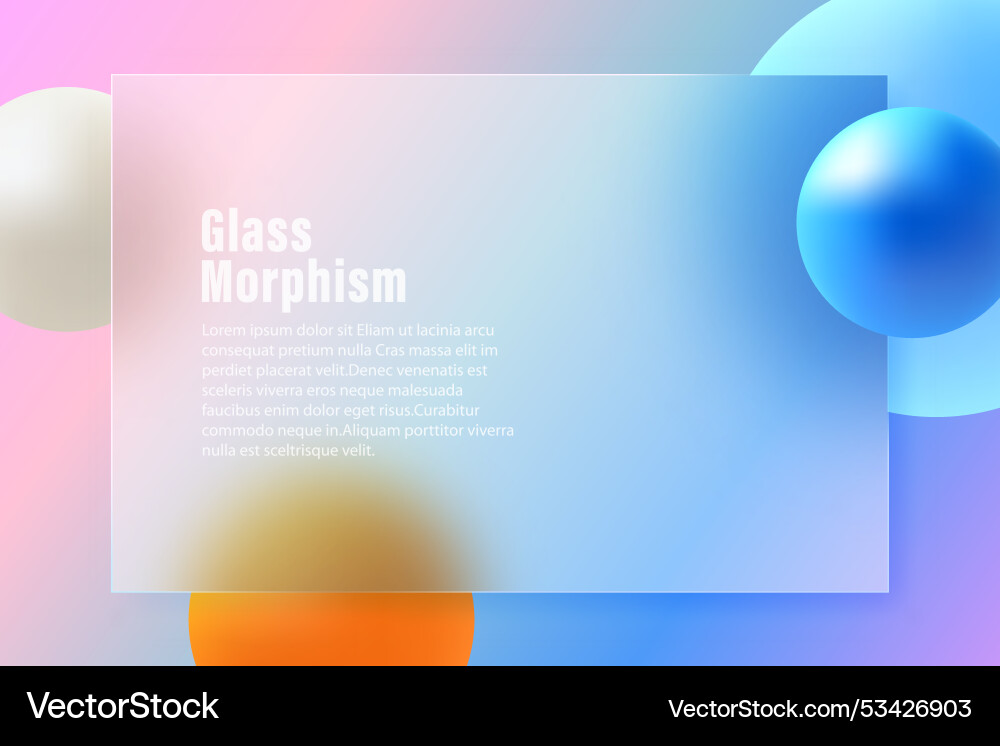Glass morphism style website landing page template Glass morphism style website landing page template vector image