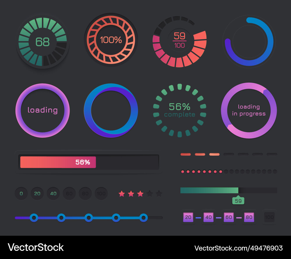 Loading Bar UI Progress Indikator vektorbild