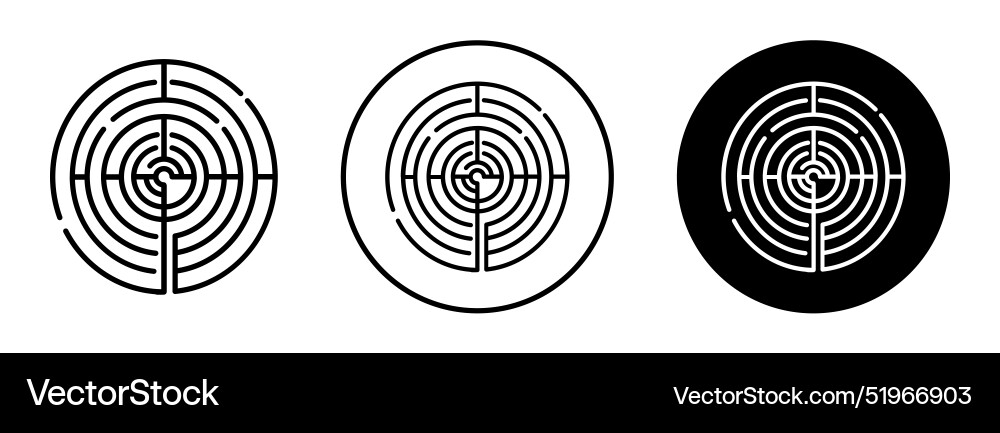 Maze icon sign set in outline style graphics vector image