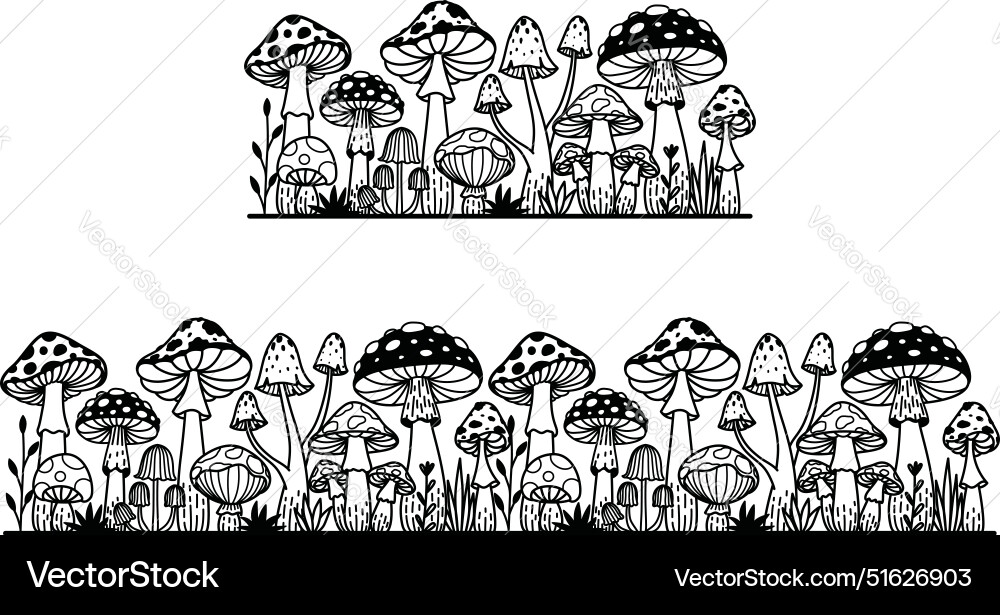 Reproducible Vector Mushroom repeatable Royalty Free Vector Image - VectorStock