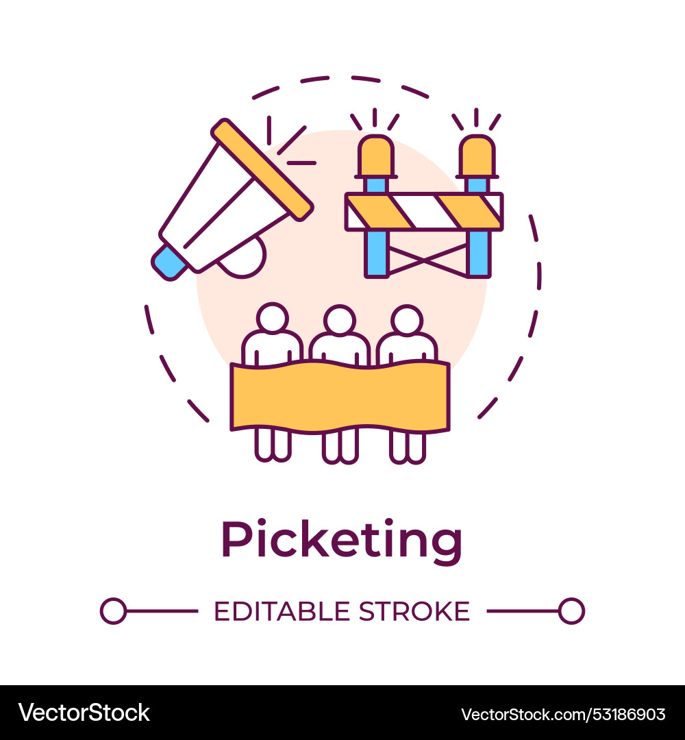 Picketing multi color concept icon Picketing multi color concept icon vector image